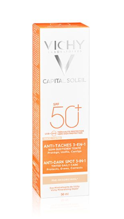 Vichy Capital Soleil Soin Anti-Taches Teinté 3en1 SPF50+ Tous Types de Peaux 50ml