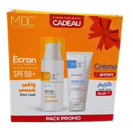 MDC Synergy Pack Ecran Solaire Peaux Sèches SPF50+ 50ml + Hydra Max Crème