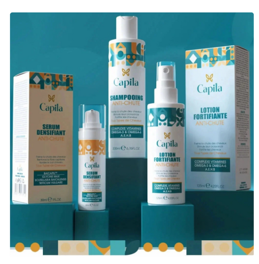 Capila Shampoing 200ml + Lotion 125ml + Serum 30ml Pack Anti-Chute