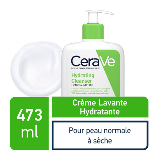 CeraVe Crème Lavante Hydratante Peau Normale à Sèche | 473ml