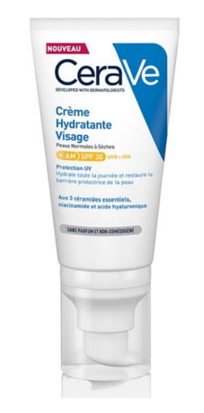 Cerave Crème Hydratante Visage SPF30 52ml Peaux Normales à Sèches