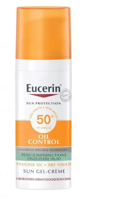 Eucerin Sun Oil Control Gel-Crème SPF 50+ | 50ml - Peaux Grasses Matifiant Anti-Brillance