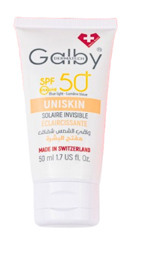 Galby Dermatech Uniskin Solaire Invisible Éclaircissante SPF50+ 50ml