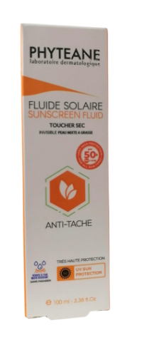 Phyteane Fluide Solaire Toucher Sec Invisible Peaux Mixtes à Grasses SPF50+ 50ml